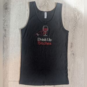 Chris's Stuff Drink Up Bitches Rhinestone Tank